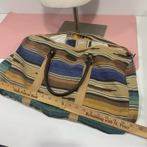 GITANO Vintage Aztec Style Print Duffle Bag / Carry-On Bag / Canvas Bag / BoHo - Picture 8 of 11